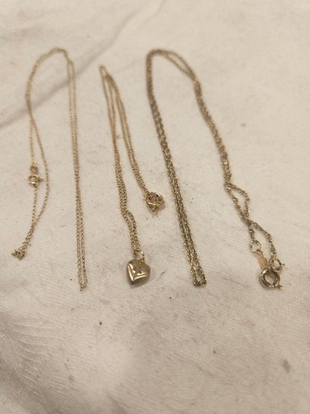 Vintage 14K Gold & Gold Filled Dainty Layering Chain Necklace Lot of 3